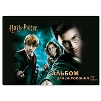 76797 Альбом для рисования Гарри Поттер, А4, 32 листа, на скрепке, мелованная обложка 235 гр/м2 227451953