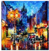 87224 Алмазная мозаика Вечерний город, размер 40*50 см, без подрамника, частичная выкладка, в составе основа с клейким слоем, пластиковые круглые стразы, стилус, клей, емкость для страз 1669785773