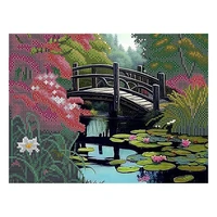 73526 Алмазная мозаика Пейзаж с мостиком (частичное запол), 40*50 см, упак ПВХ коробка с цв вкладкой 37319360