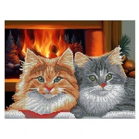 73525 Алмазная мозаика Кошечки (частичное заполнение), 40*50 см, упак ПВХ коробка с цв вкладкой 292753880
