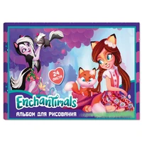88798 Альбом для рисования "Enchantimals", 24 листа, на скрепке, обложка меловаванная 200 гр/м2 1636213028