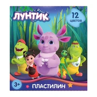 78362 Пластилин 12 цветов Лунтик, 240 гр, стека пластиковая, картонная упаковка 1994186424