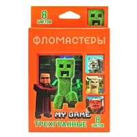 78286 Фломастеры трехгранные"My game" 8 цв., в картонной упаковке с европодвесом 1351867286