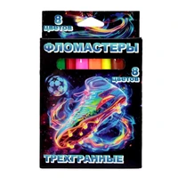 77439 Фломастеры трехгранные Футбол 8 цв., в картонной упаковке с европодвесом 2044775915