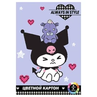 77048 Картон цветной Куроми немелованнный, 8 листов, 8 цветов в папке 2046078744