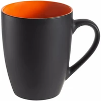 Кружка Bright Tulip, матовая, черная с оранжевым 1699485913