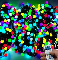 Гирлянда нить уличная 100 м. 500 диодов SMART RGB (шар 3,8 см.), пульт, черный каучук - 100-3757 H IP65 LEON LED (LIGHT) 463032415