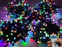 Гирлянда нить уличная 50м. 500 диодов SMART RGB, пульт, черный каучук, 24V - N50-205-721H SM IP65 CEIMAR 1433157273