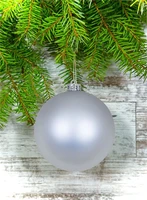 Новогодний Шар-12см. серебристый матовый 1 шт. - Д120М/1s 1184702909