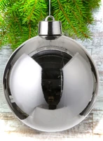Новогодний Шар-20см. серебристый блестящий 1 шт. - 85640 928781489