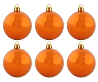 Новогодние Шары-6см. оранжевые блестящие 6 шт. - ЕК0282 1468601677