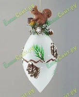 Новогодняя Игрушка сосулька "Белочка на ветке" 8*20 см. - арт.: 302-405 424562723