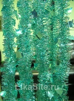 Мишура Колокольчики Pastel d=75мм, L=2.7м, цвет: бирюзовый (штамп Колокольчики) арт. М1411 1871863426