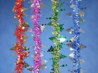 Мишура Еловая d=95мм, L=2м, цвет: золото,красный (штамп Елочки) арт. М0904 1926595040