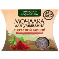 Мочалка для умывания “С красной глиной” 60г 17515