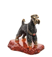 AM-1324 Фигурка «Шнауцер» (латунь, янтарь) 2126338574
