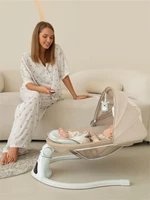 Электронные качели детские Amarobaby Funny swing, бежевый AB24-22FUN/03