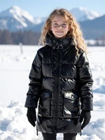 Пальто зимнее для девочки Amarobaby FANCY, черный AB-OD25-FANCY29/09-116