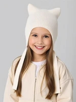 Шапка детская вязаная Amarobaby Meow, демисезонная, молочный AB-OD25-MW16/33-50