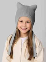 Шапка детская вязаная Amarobaby Meow, демисезонная, серый AB-OD25-MW16/11-50