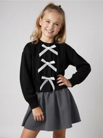 Кардиган Amarobaby Pure Love School Lady, вязаный, черный AB-OD25-PLSL1901/09-122
