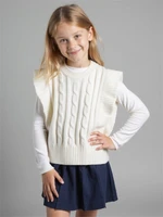 Жилет Amarobaby Pure Love School Vogue, вязаный, молочный AB-OD25-PLSVG1001/33-122