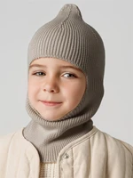 Шапка шлем детская Amarobaby Pure Love Cold вязаная, коричневый AB-OD24-PLC16/12-46