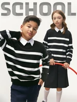 Свитер детский вязаный Amarobaby STRIP, цвет черный AB-OD24-S26/09-128