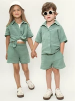 Костюм детский муслиновый Amarobaby EASY, цвет мятный AB-OD24-E2201/32-104