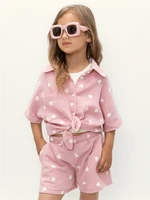 Костюм детский муслиновый Amarobaby EASY, цвет розовый AB-OD24-E2201/06-104
