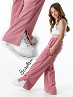 Брюки детские вельветовые с разрезом Amarobaby WIDE, цвет розовый AB-OD23-W6/06-122