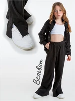 Брюки детские вельветовые с разрезом Amarobaby WIDE, цвет черный AB-OD23-W6/09-122