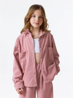Рубашка детская вельветовая Amarobaby VELVET, цвет розовый AB-OD23-V33/06-122