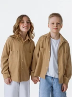 Рубашка детская вельветовая Amarobaby VELVET, цвет бежевый AB-OD23-V33/03-122