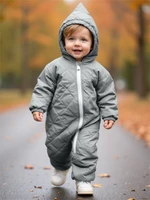 Комбинезон детский демисезонный стеганый с закрытыми ножками Amarobaby ELF, серый AB-OD23-6201EL-11-62