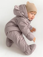 Комбинезон детский демисезонный Amarobaby Spring, лавандово-серый AB-OD23-6201N-LA-74