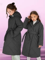 Пальто стёганое для девочек AmaroBaby PRETTY, графит AB-OD23-PRETTY29/10-122