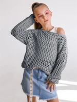 Свитер для девочки Amarobaby KNIT Trend, серый AB-OD21-KNITT2602/11-128