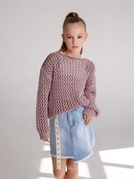 Свитер для девочки Amarobaby KNIT Trend, пудровый AB-OD21-KNITT2602/27-128