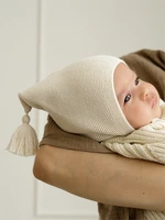 Шапочка детская Amarobaby Pure Love Sweet вязаная, молочный AB-OD23-PLS16/33-38