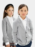 Пиджак Amarobaby Pure Love School, вязаный, серый AB-OD23-PLS30/11-122