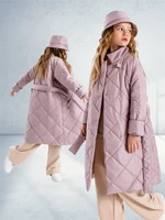 Пальто стёганое для девочек AmaroBaby TRENDY, пудровый AB-OD22-TRENDY29/27-116