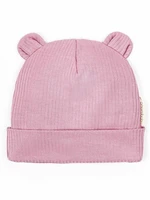 Чепчик (шапочка) детская AMAROBABY Fashion bear, розовый AB-OD22-NE16FBe1/06-38