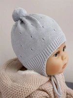 Шапка детская вязаная Amarobaby Pure Love Cutie, серый, демисезонная, с подкладом AB-OD21-PLС16/11-38