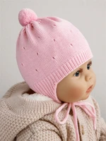 Шапка детская вязаная Amarobaby Pure Love Cutie, розовый, демисезонная, с подкладом AB-OD21-PLС16/06-38