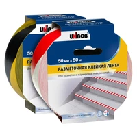 Клейкая лента разметочная UNIBOB 50мм х 50м, красно-белая 1995777622
