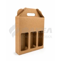 Короб с ручкой и окном под 3 бутылки 1776528908