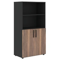 Шкаф-стеллаж средний VELION VENEER VRMCS 80.5, американский орех/яшма черный, 800х430х1517 мм 1966783008