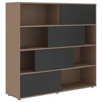Стеллаж с дверьми купе VELION VMCS 1615, яшма черный/кобра, 1600х450х1517 мм 2082684256