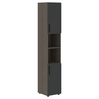 Шкаф-стеллаж узкий VELION VHCS 40.4, яшма черный/дуб сильвер, 400х430х2253 мм 1595580359